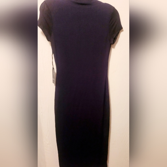 Black Side Ruched T-shirt Style Dress - Picture 1 of 4